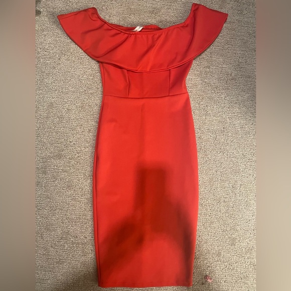 Orange/Red MIDI dress Mendocino - Picture 2 of 2